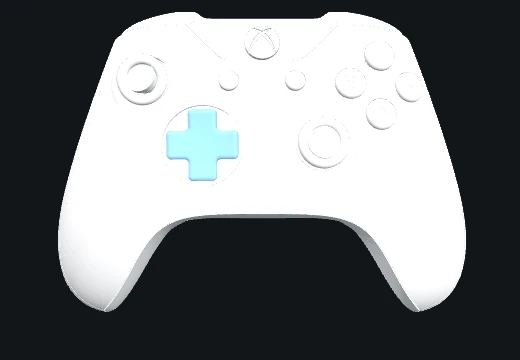 Xbox — Real 3D model, sticks and triggers live.