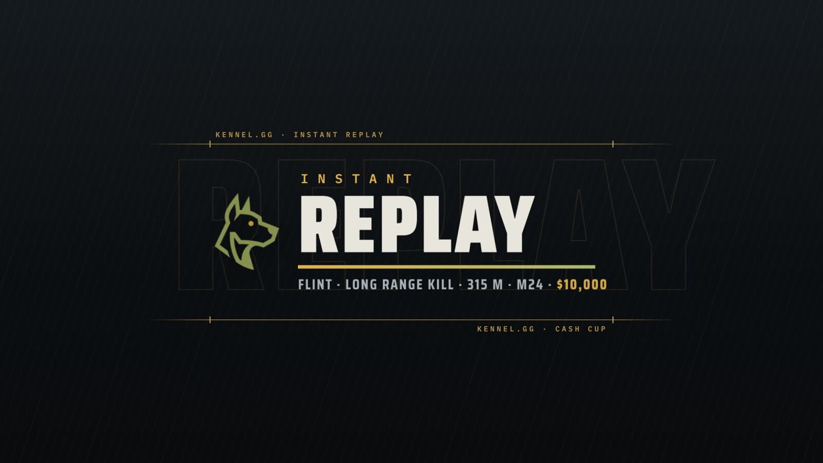 Replay stinger: Flint, long range kill, 315 m, M24, $10,000