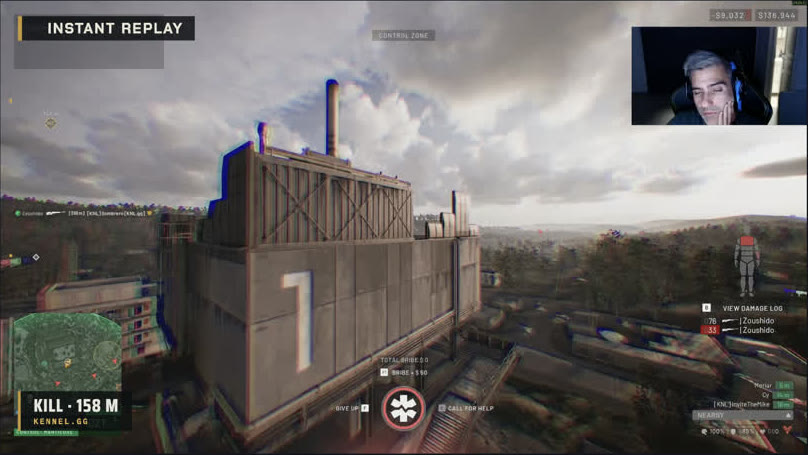 An instant replay on stream with the KILL · 158 M banner